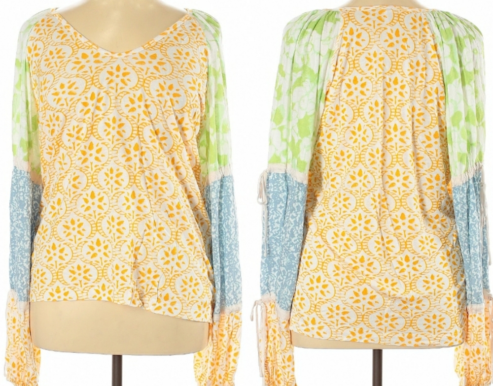 Free People top with balloon sleeves